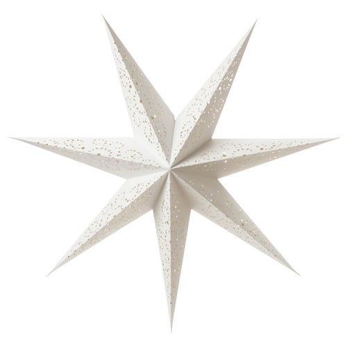 STRÅLA Abat-jour, papier étoiles/dentelle blanc, 35 "