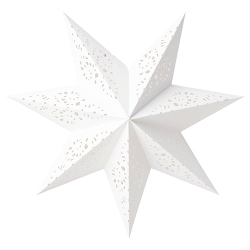 STRÅLA Abat-jour, papier étoiles/dentelle blanc, 19 "