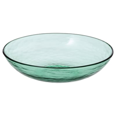 STRANDKRABBA Assiette creuse, verre/vert, 7 ½ "