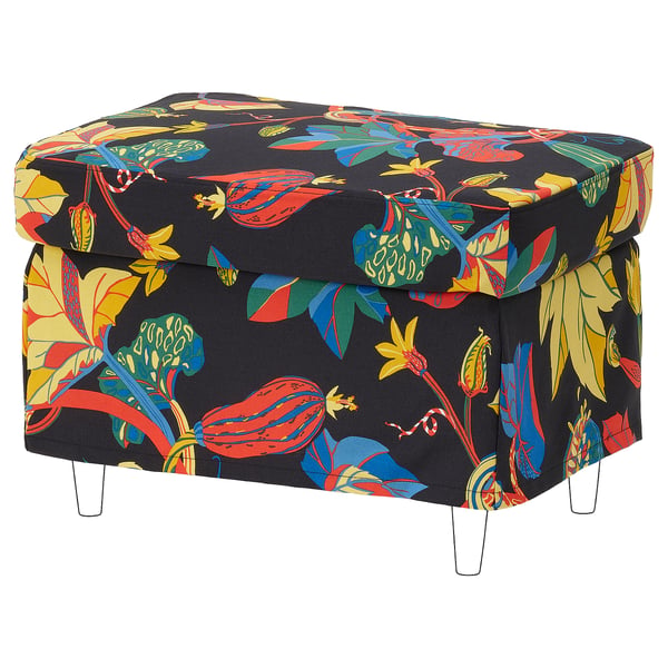 STRANDMON Housse pour fauteuil/repose-pieds, Stigsbo multicolore/noir