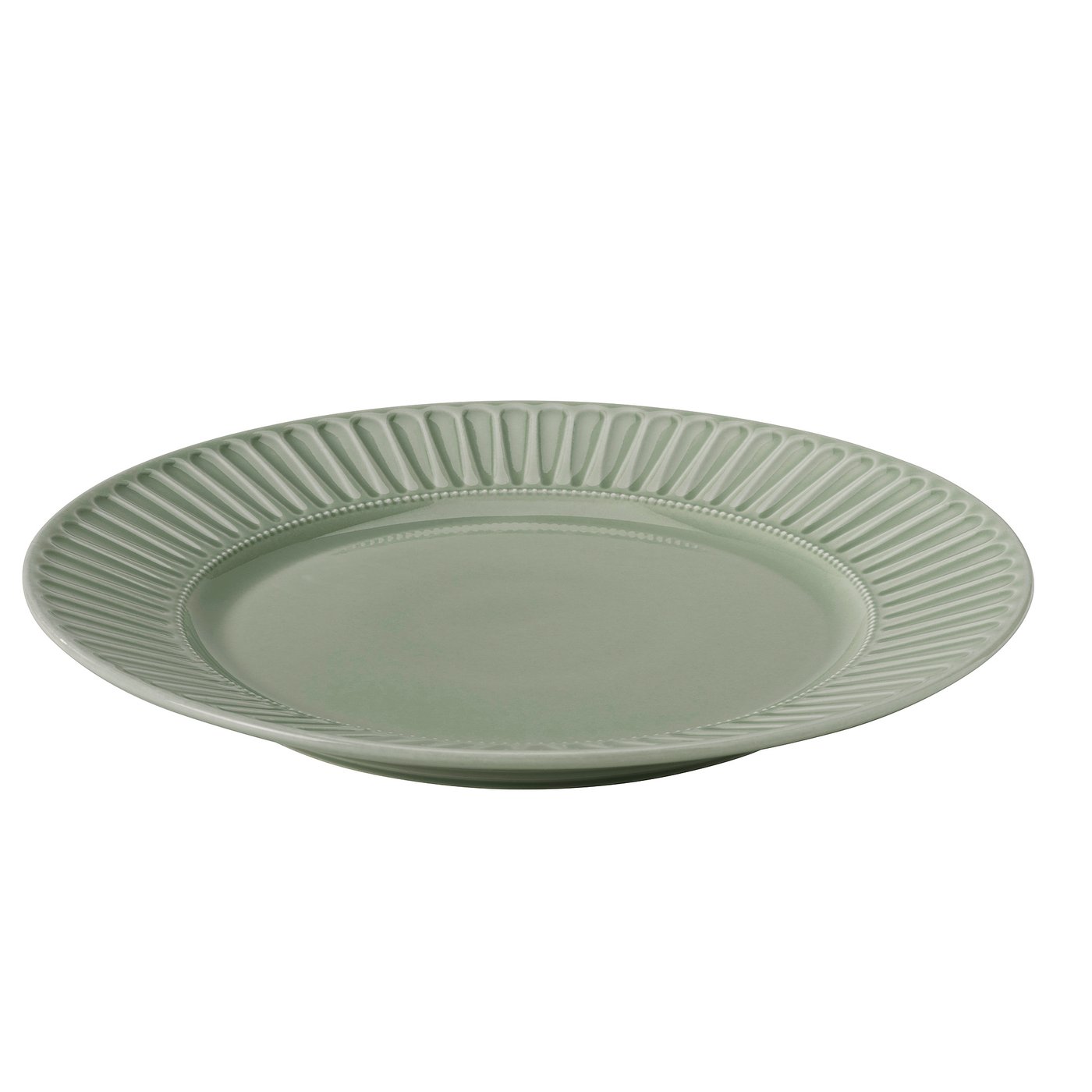 STRIMMIG Assiette, grès gris-vert pâle, 10 ½ "