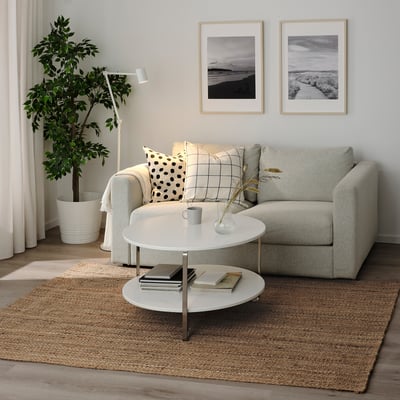 STRÖG Tapis tissé plat, écru, 5 ' 1 "x7 ' 3 "