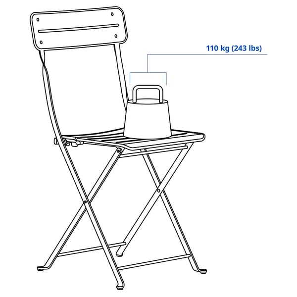 SUNDSÖ Chaise pliante, vert clair extérieur