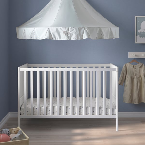 SUNDVIK Lit de bébé, blanc, 27 1/2x52 "