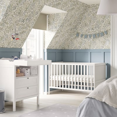 SUNDVIK Lit de bébé, blanc, 27 1/2x52 "