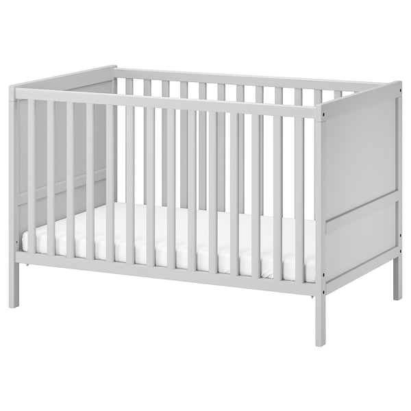SUNDVIK Lit de bébé, gris, 27 1/2x52 "
