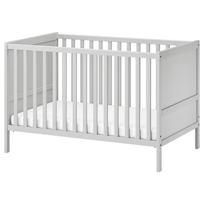 SUNDVIK Lit de bébé, gris, 27 1/2x52 "