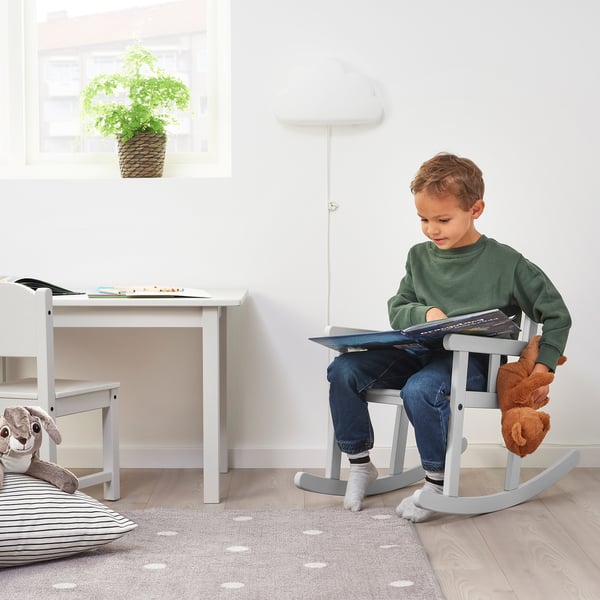 SUNDVIK Table pour enfant, gris, 29 7/8x19 5/8 "