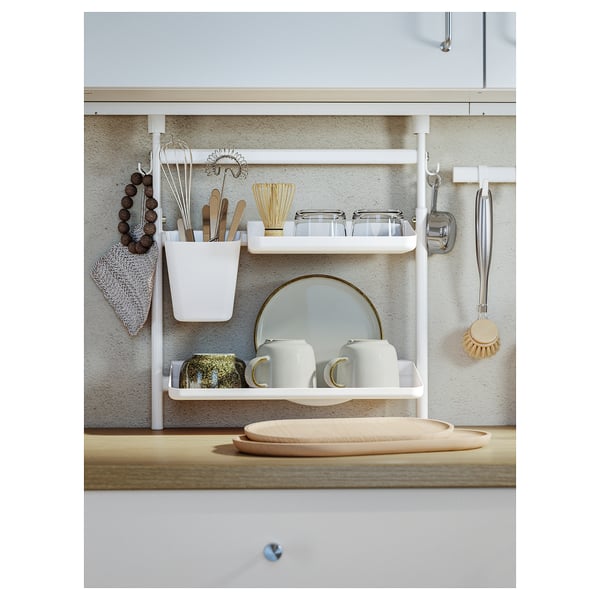 SUNNERSTA Accessoire rangement cuisine, sans perçage/tablette/égouttoir/récipient