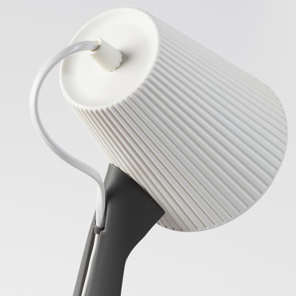 SVALLET Lampe de travail, gris foncé/blanc