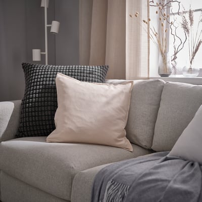 SVARTPOPPEL Housse de coussin, anthracite, 26x26 "