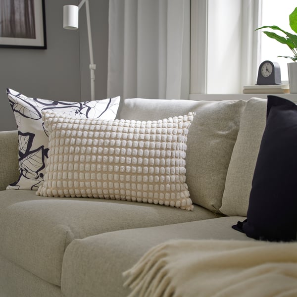 SVARTPOPPEL Housse de coussin, blanc cassé, 16x23 "