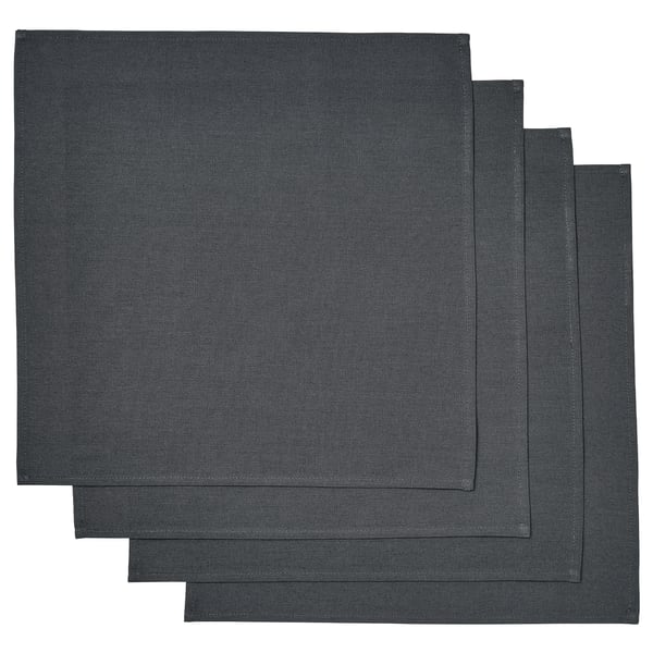 SVARTSENAP Serviettes de table, gris foncé, 14x14 "
