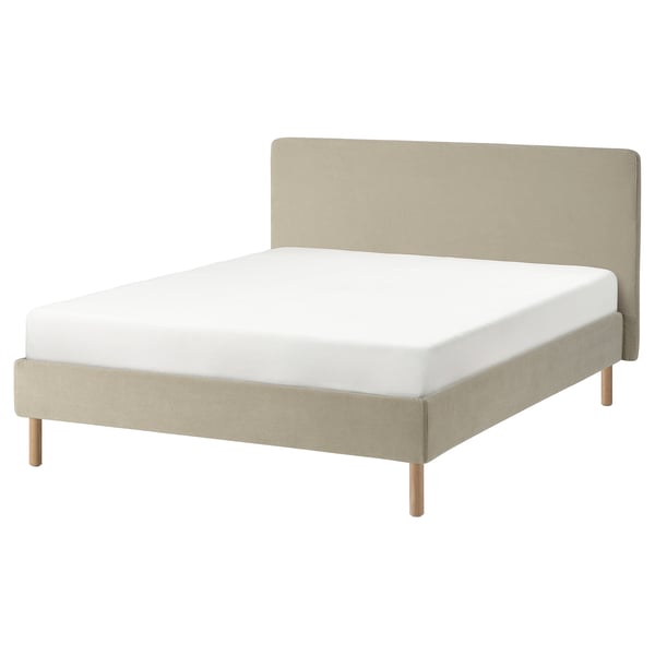 TÄRNKULLEN Structure de lit matelassée, Kelinge beige/Luröy, Deux places