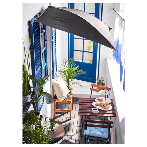 TÄRNÖ Chaise, extérieur, pliant noir/teinté brun clair