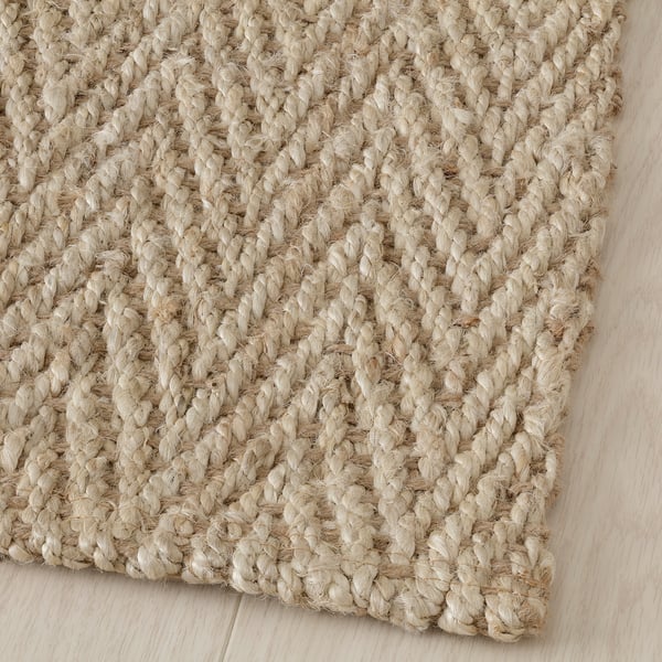 TÅGBILJETT Tapis tissé plat, écru/beige, 5 ' 3 "x7 ' 7 "