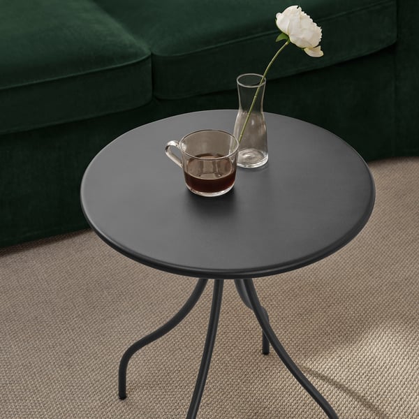 TÅNEBRO Table d'appoint, intérieur/extérieur/anthracite, 18 1/8 "