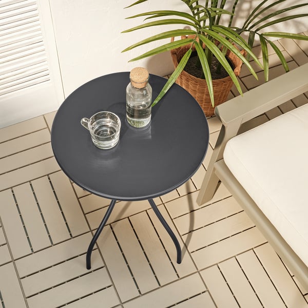 TÅNEBRO Table d'appoint, intérieur/extérieur/anthracite, 18 1/8 "