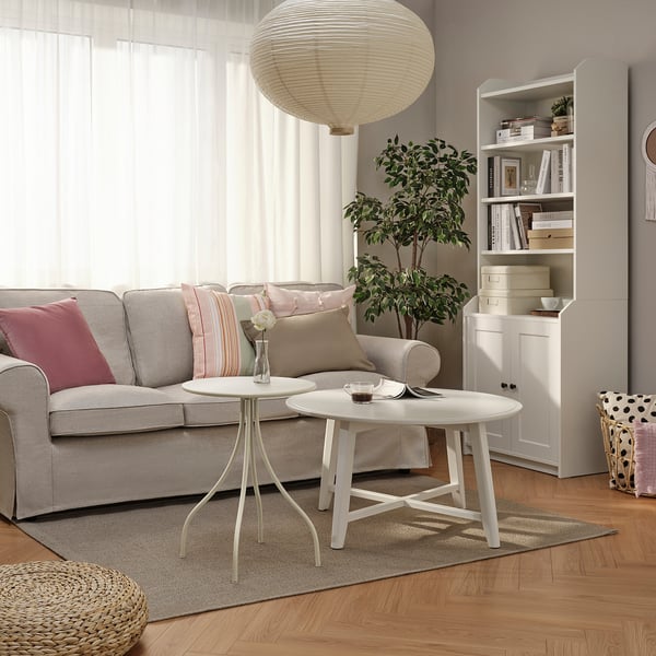 TÅNEBRO Table d'appoint, intérieur/extérieur/gris-beige clair, 18 1/8 "
