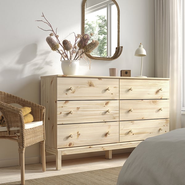 TARVA Commode à 6 tiroirs, pin, 59 1/2x36 1/4 "
