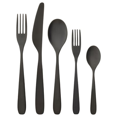 TILLAGD Service de couverts, 20 pièces, noir