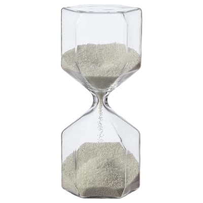 TILLSYN Sablier décoratif, verre clair/blanc, 6 ¼ "