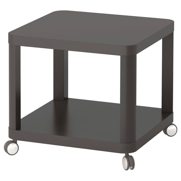 TINGBY Table d'appoint à roulettes, gris, 19 5/8x19 5/8 "