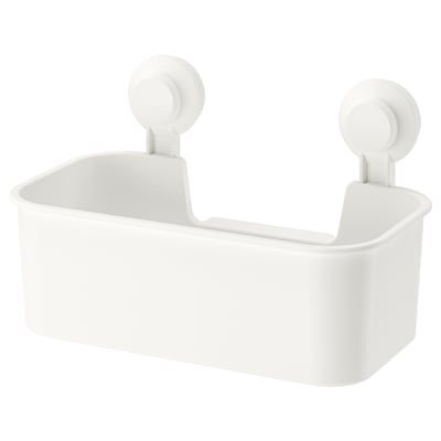 TISKEN Panier à ventouses, blanc
