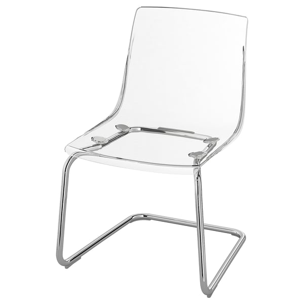 TOBIAS Chaise, transparent/chromé