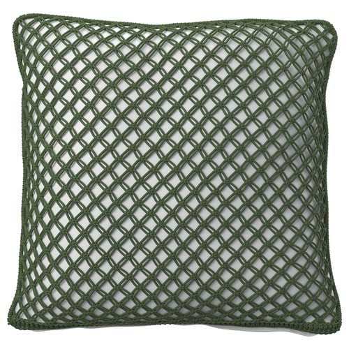 TOFTÖ Housse de coussin, gris-vert foncé extérieur/intérieur, 20x20 "