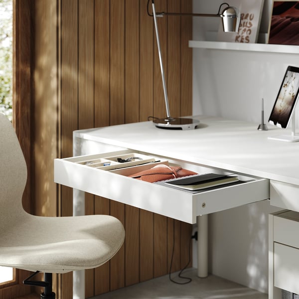 TONSTAD Bureau, blanc cassé, 55 1/8x29 1/2 "