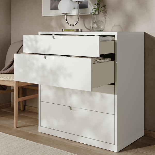 TONSTAD Commode à 4 tiroirs, blanc cassé, 32 1/4x18 1/2x35 7/8 "