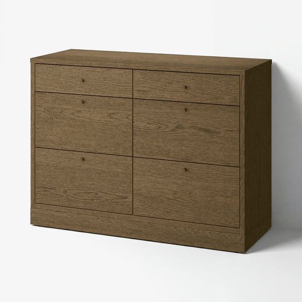 TONSTAD Commode à 6 tiroirs, brun chêne plaqué teinté, 47 1/4x18 1/2x35 3/8 "