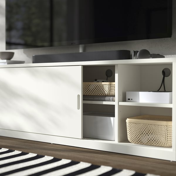 TONSTAD Meuble télé, blanc cassé, 69 5/8x14 5/8x22 "