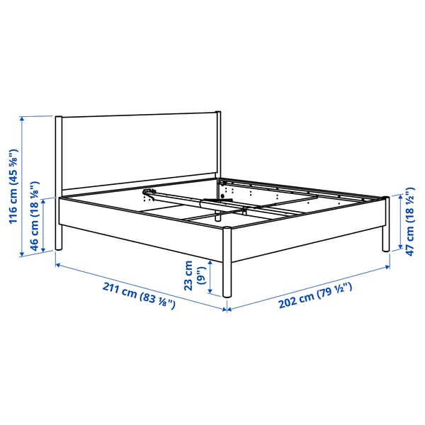 TONSTAD Mobilier chambre, ensemble de 3, blanc cassé, Très grand 2 places