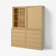 TONSTAD Rangement avec tiroirs, chêne plaqué/verre, 64 5/8x18 1/2x82 5/8 "