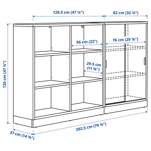 TONSTAD Rangement, chêne plaqué, 79 5/8x14 5/8x47 1/4 "