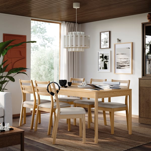 TONSTAD Table, chêne plaqué, 78 3/4x33 1/2 "