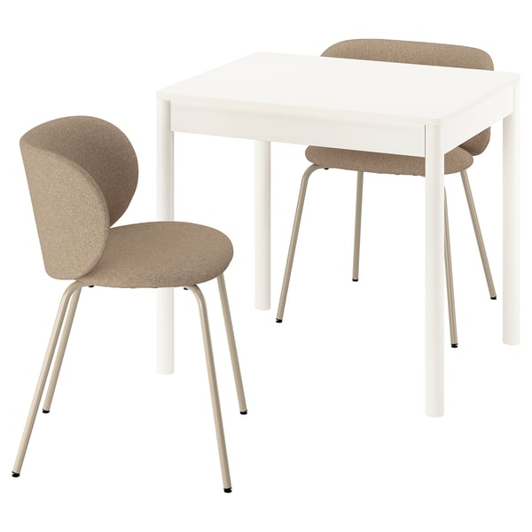 TONSTAD Table et 2 chaises, blanc cassé/Tonerud beige foncé, 31 1/2/47 1/4x27 1/2 "