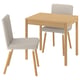 TONSTAD / TONSTAD Table et 2 chaises, chêne plaqué/Fridtuna beige clair eff chêne, 31 1/2/47 1/4x27 1/2 "