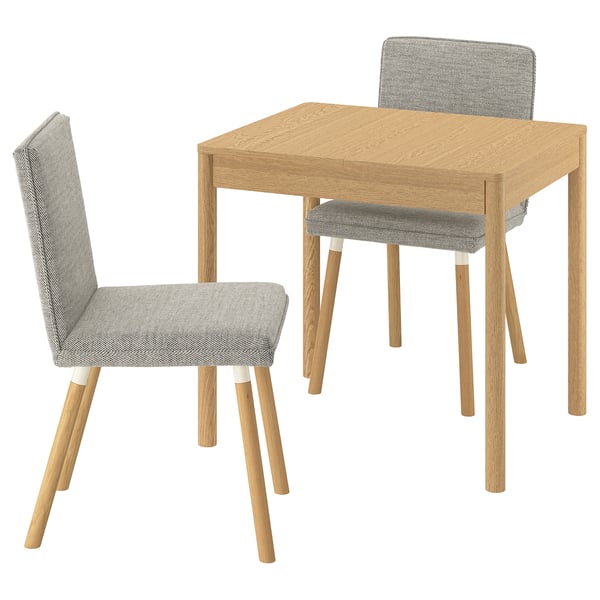TONSTAD / TONSTAD Table et 2 chaises, chêne plaqué/Viarp beige/brun eff chêne, 31 1/2/47 1/4x27 1/2 "