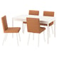 TONSTAD / TONSTAD Table et 4 chaises, blanc cassé/Bomstad brun doré blanc cassé, 55 1/8/77 1/8x33 1/2 "