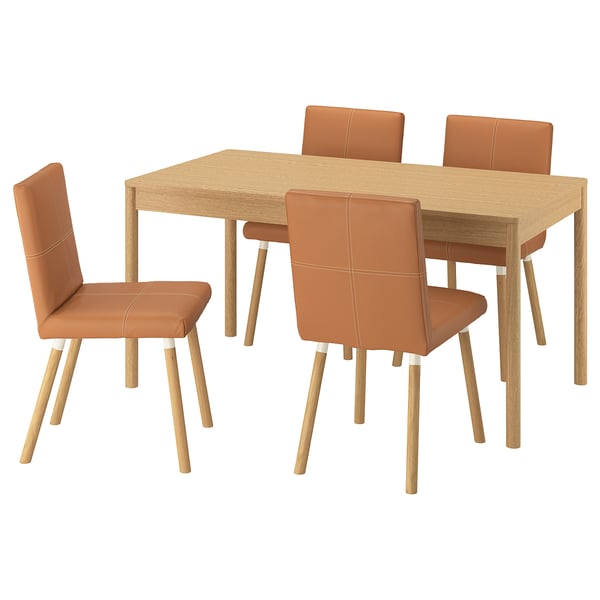 TONSTAD / TONSTAD Table et 4 chaises, chêne plaqué/Bomstad brun doré eff chêne, 59x31 1/2 "