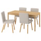 TONSTAD / TONSTAD Table et 4 chaises, chêne plaqué/Fridtuna beige clair eff chêne, 59x31 1/2 "