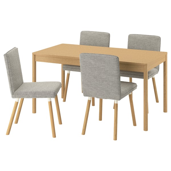 TONSTAD / TONSTAD Table et 4 chaises, chêne plaqué/Viarp beige/brun eff chêne, 59x31 1/2 "