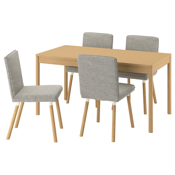 TONSTAD / TONSTAD Table et 4 chaises, chêne plaqué/Viarp beige/brun eff chêne, 55 1/8/77 1/8x33 1/2 "