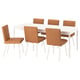 TONSTAD / TONSTAD Table et 6 chaises, blanc cassé/Bomstad brun doré blanc cassé, 78 3/4x33 1/2 "