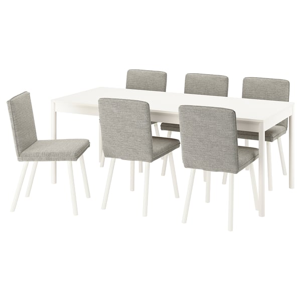 TONSTAD / TONSTAD Table et 6 chaises, blanc cassé/Viarp beige/brun blanc cassé, 78 3/4x33 1/2 "