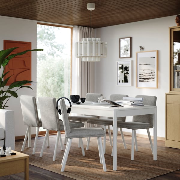 TONSTAD / TONSTAD Table et 6 chaises, blanc cassé/Viarp beige/brun blanc cassé, 78 3/4x33 1/2 "