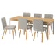 TONSTAD / TONSTAD Table et 6 chaises, chêne plaqué/Viarp beige/brun eff chêne, 78 3/4x33 1/2 "